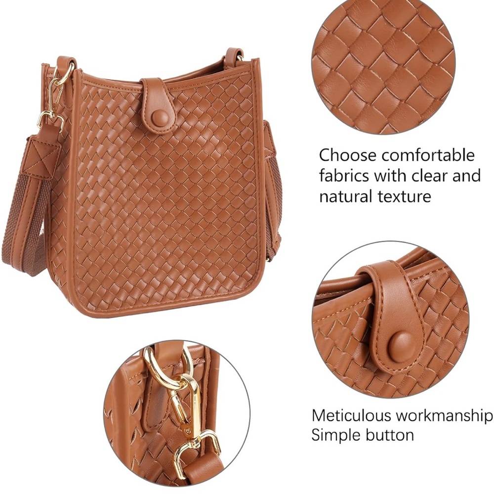 ✨NWOT Brown Woven Crossbody Bag - Picture 5 of 11